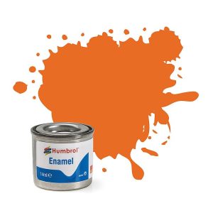 HUMBROL ENAMEL PAINT: 18 - ORANGE - GLOSS - (14ML)