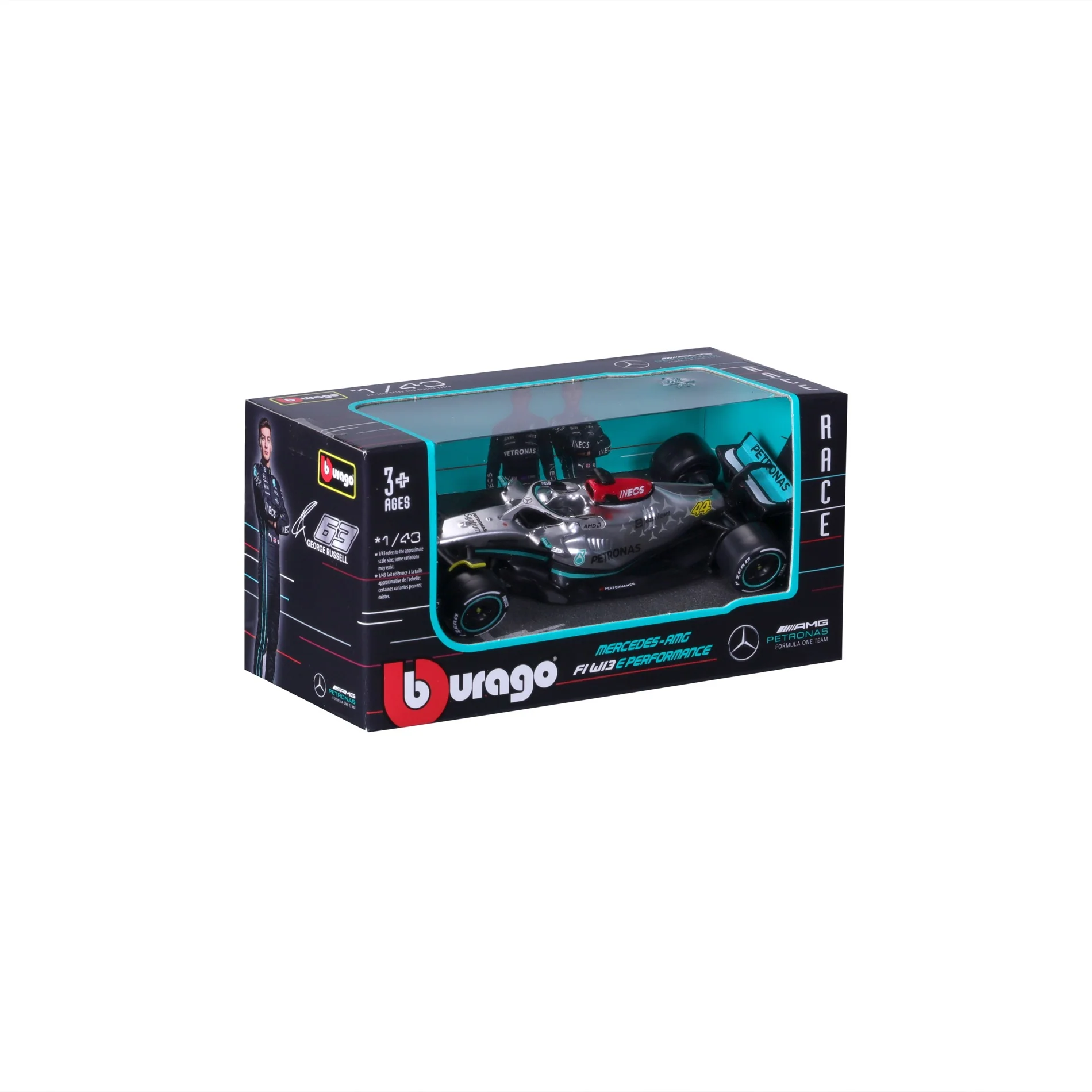 BBURAGO 1/43 MERCEDES-AMG F1 W13 E PERFORMANCE 2022 #44 LEWIS HAMILTON - Image 2