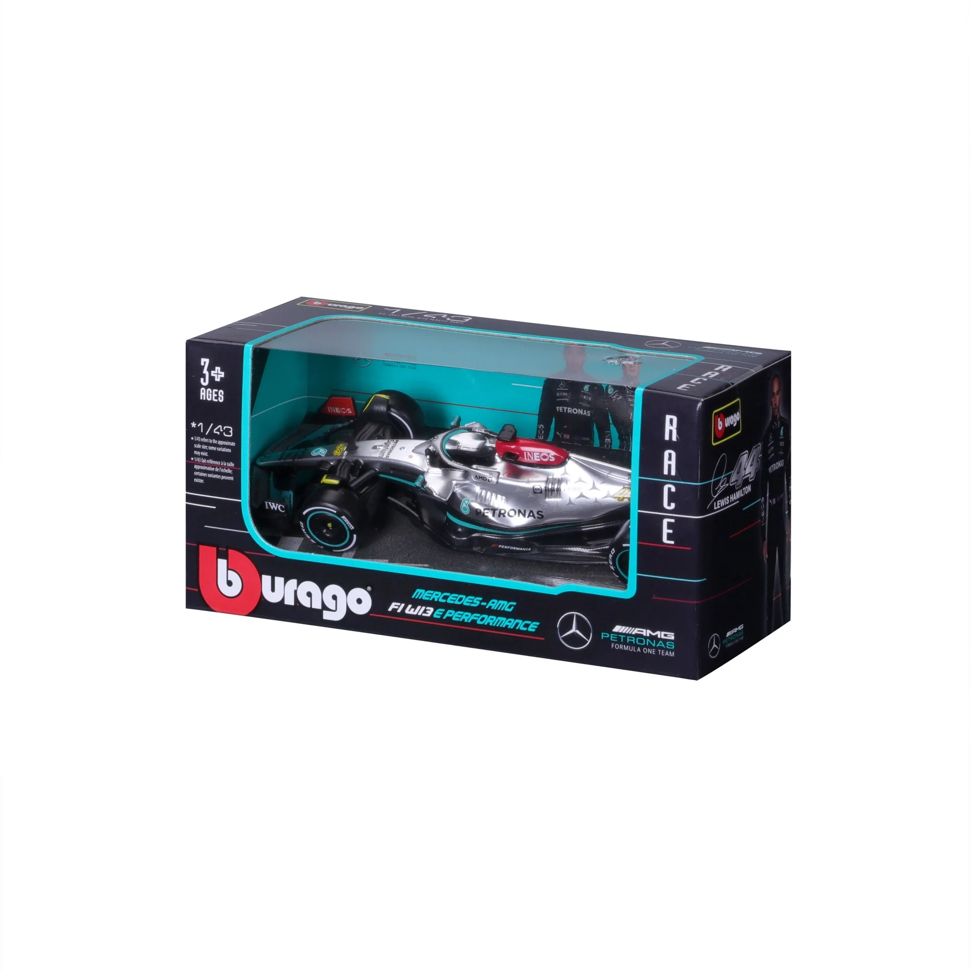 BBURAGO 1/43 MERCEDES-AMG F1 W13 E PERFORMANCE 2022 #44 LEWIS HAMILTON - Image 4