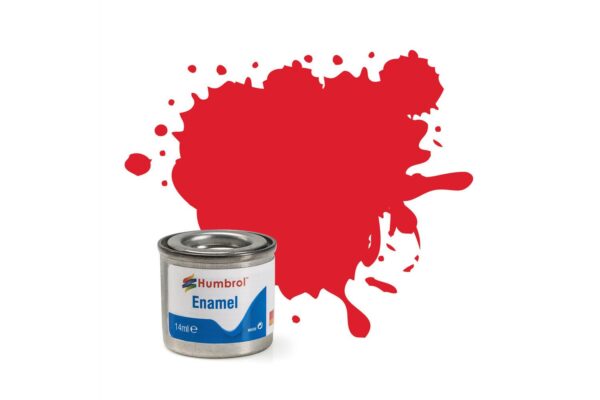 HUMBROL ENAMEL PAINT: 19 - BRIGHT RED - GLOSS - (14ML)