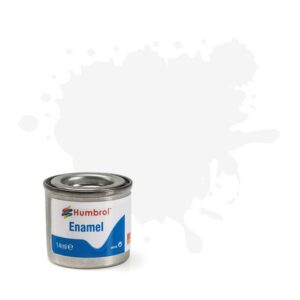 HUMBROL ENAMEL PAINT: 130 - WHITE - SATIN - (14ML)