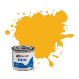 HUMBROL ENAMEL PAINT: 154 - INSIGNIA YELLOW - MATT - (14ML)
