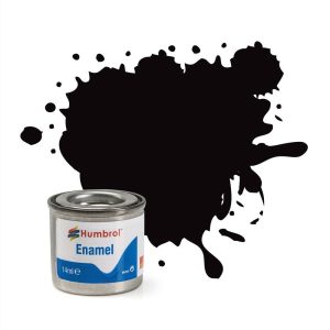 HUMBROL ENAMEL PAINT: 201 - BLACK - METALLIC - (14ML)