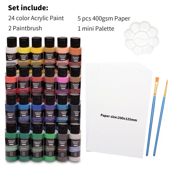 AON-ART 24 COLORS ACRYLIC PAINT SET - Image 3