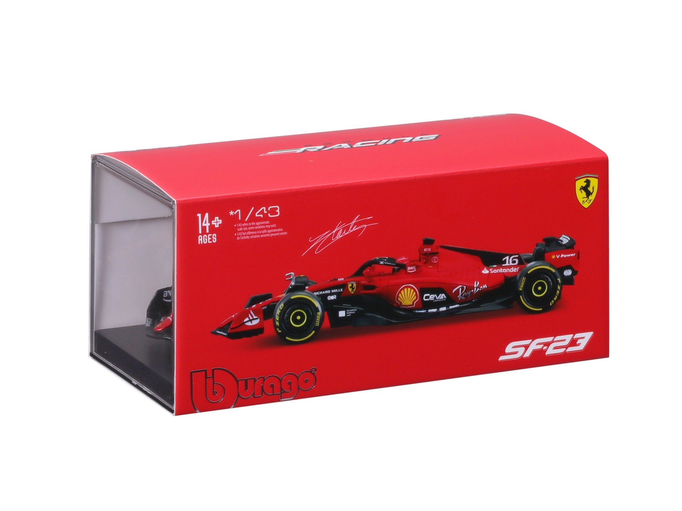 BBURAGO 1/43 FERRARI F1 SF-23 2023 #16 CHARL LECLERC (COLLECTOR'S HARD CASE) - Image 2