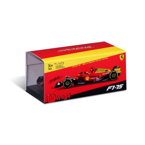 BBURAGO 1/43 FERRARI F1-75 2022 MONZA #16 CHARLES LECLERC - Image 2