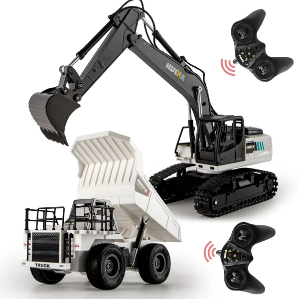 HUINA 1559 1/24 SEMI-ALLOY EXCAVATOR & DUMP TRUCK SET