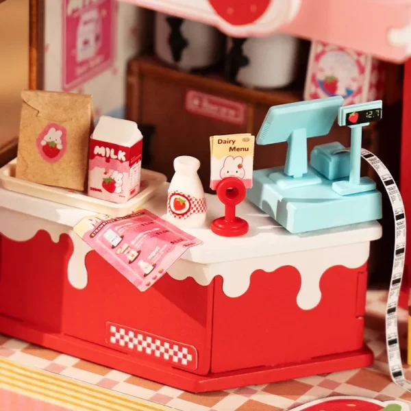 ROLIFE DIY MINIATURE HOUSE STRAWBERRY MILK BOX - Image 2