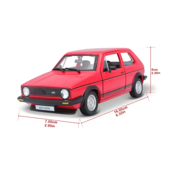 BBURAGO 1/24 VOLKSWAGEN GOLF MK1 GTI (1979) RED - Image 17