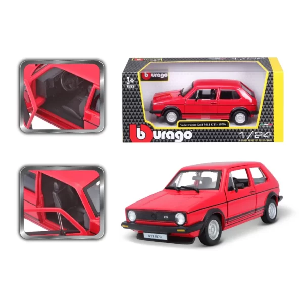 BBURAGO 1/24 VOLKSWAGEN GOLF MK1 GTI (1979) RED - Image 3