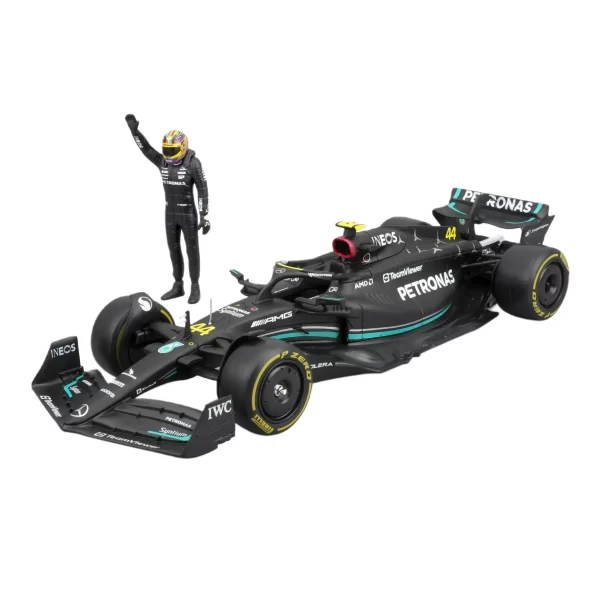 BBURAGO 1/24 MERCEDES AMG F1 W14 E PERFORMANCE 2023 W/ DRIVER FIGURE #44 LEWIS HAMILTON