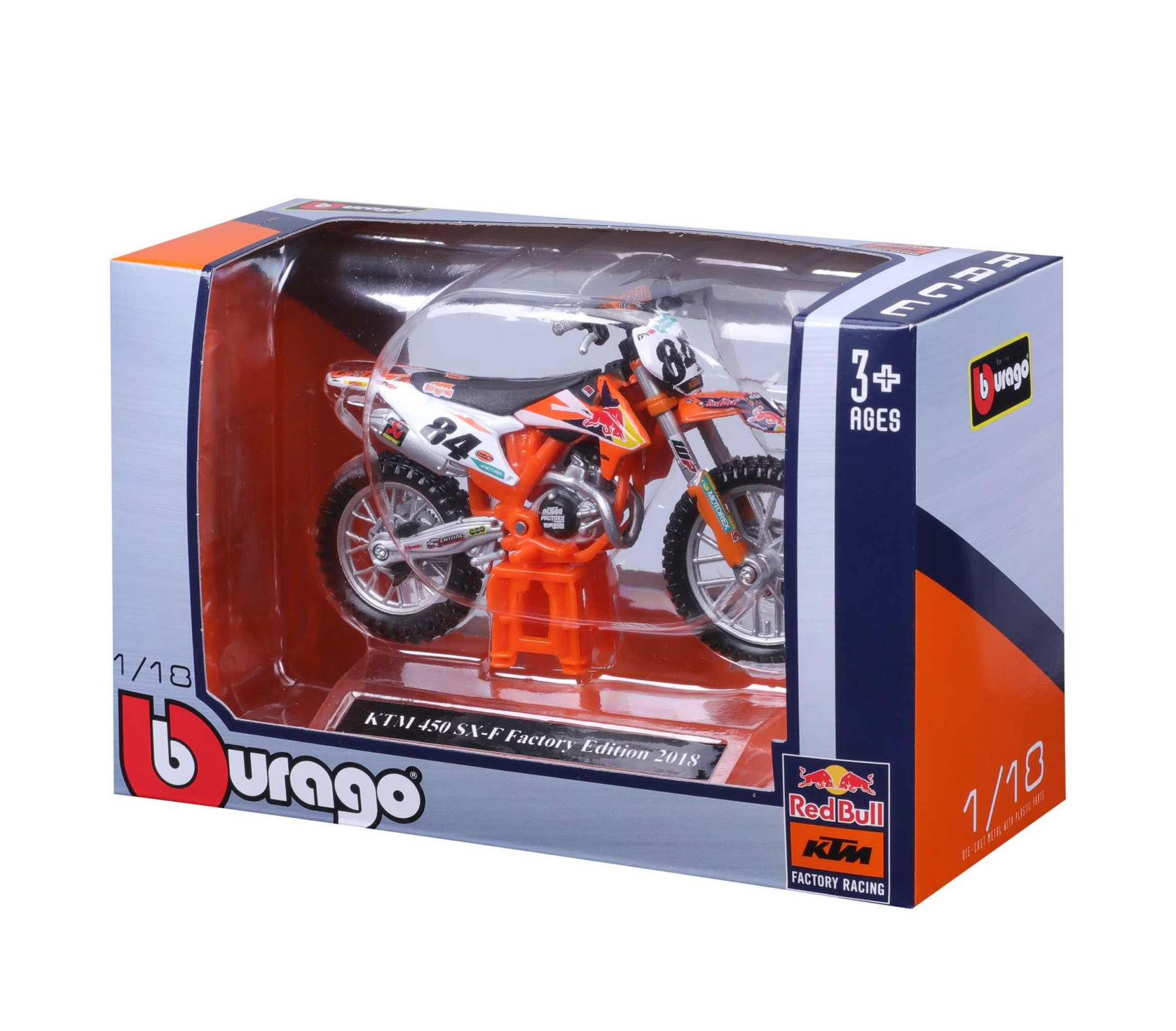 BBURAGO 1/18 KTM 450 SX-F FACTORY EDITION 2018 - Image 2