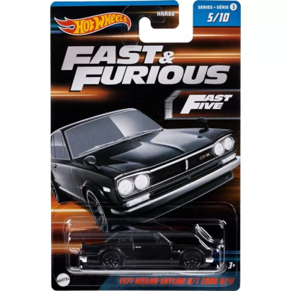 HOT WHEELS FAST & FURIOUS SERIES 3 05/10 FAST FIVE 1971 NISSAN SKYLINE H/T 2000 GT-R