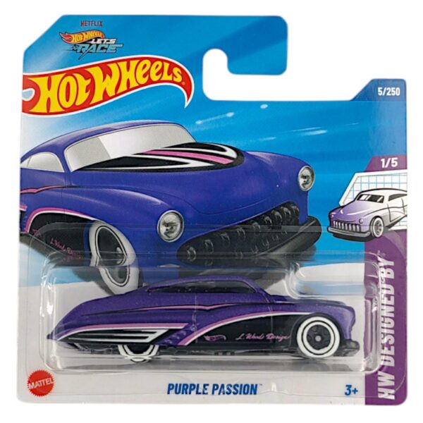 HOT WHEELS HW DESIGNED BY 2025 1/5 NETFLIX LET'S RACE PURPLE PASSION