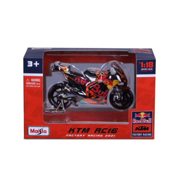 MAISTO 1/18 RED BULL KTM RC16 (KTM FACTORY RACING) MOTOGP 2021 #33 BRAD BINDER - Image 2