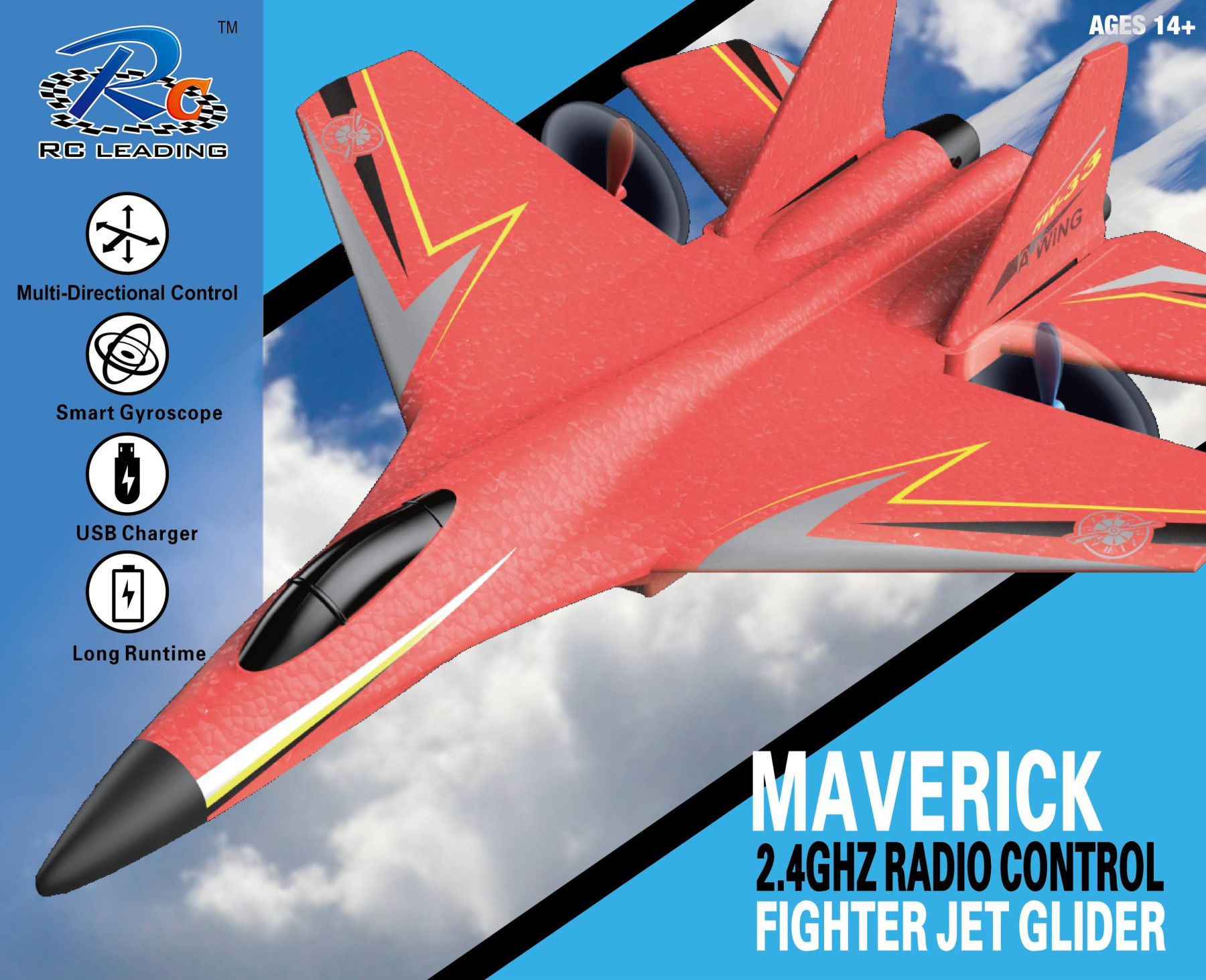 RC LEADING MAVERICK FIGHTER JET GLIDER (25CM) - Image 4