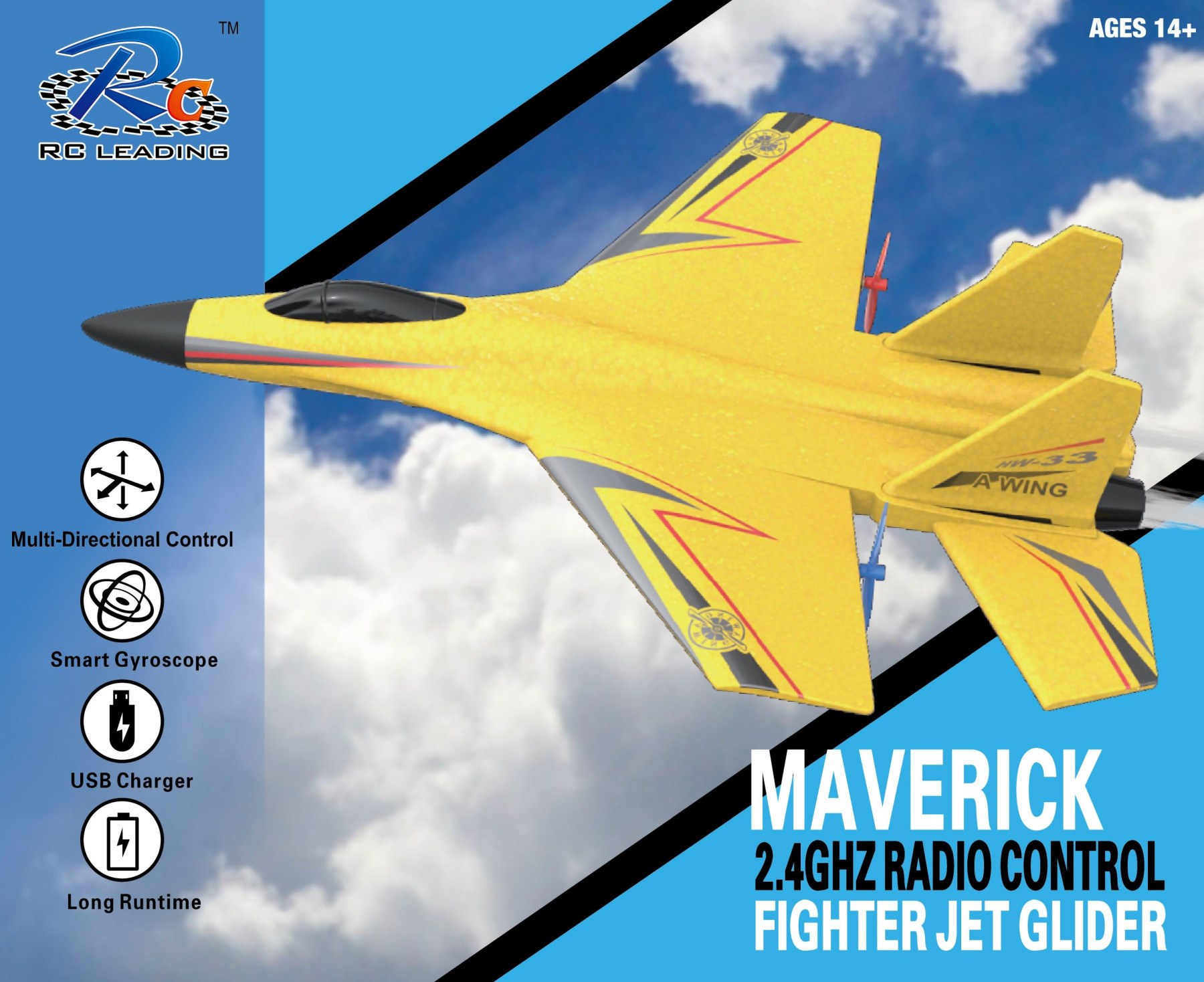 RC LEADING MAVERICK FIGHTER JET GLIDER (25CM) - Image 5