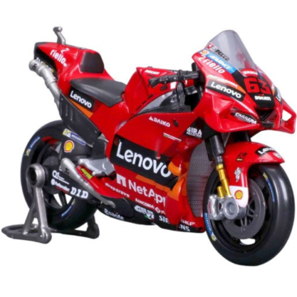 MAISTO 1/18 DUCATI DESMOSEDICI LENOVO MOTOGP 2022 #63 FRANCESCO BAGNAIA