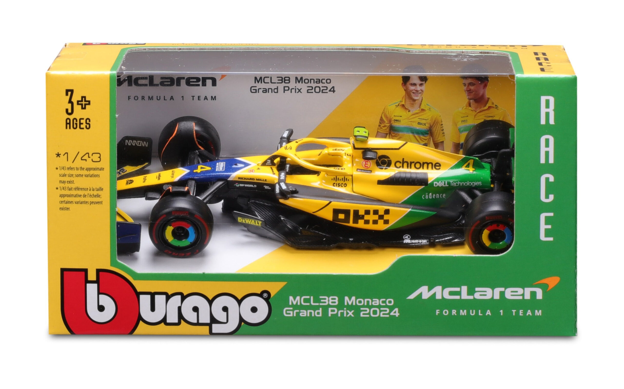 BBURAGO 1/43 MCLAREN F1 MCL38 2024 MONACO SENNA #4 LANDO NORRIS - Image 2