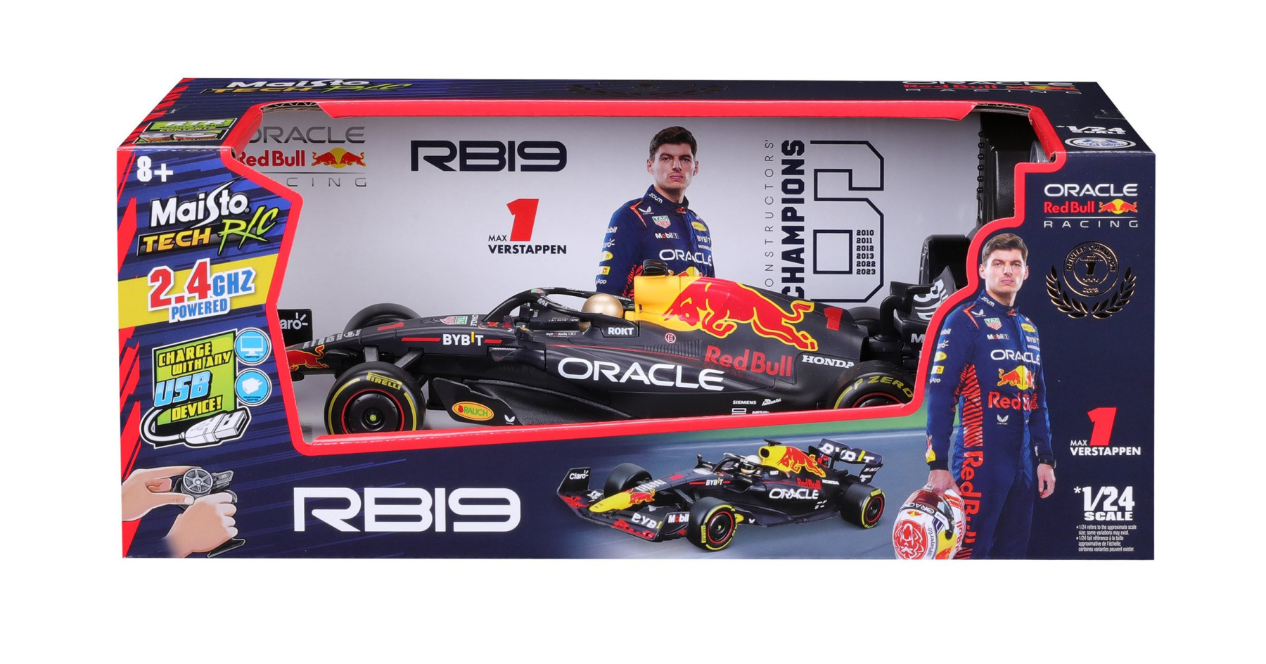 MAISTO 1/24 R/C RED BULL F1 RB19 2023 #1 MAX VERSTAPPEN - Image 3