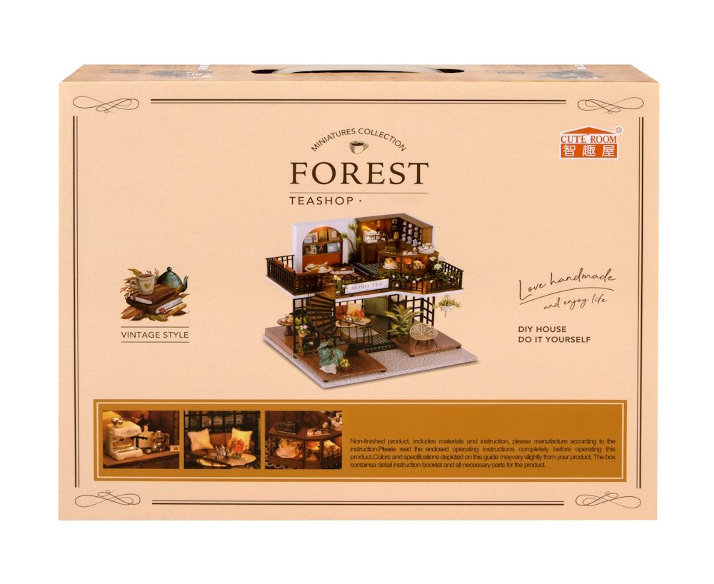 CUTE ROOM MINIATURES COLLECTION FOREST TEASHOP VINTAGE STYLE DIY MINIATURE HOUSE KIT - Image 9
