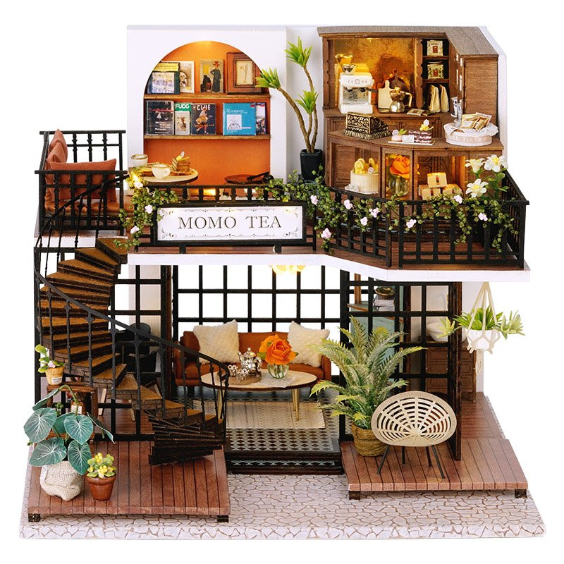 CUTE ROOM MINIATURES COLLECTION FOREST TEASHOP VINTAGE STYLE DIY MINIATURE HOUSE KIT - Image 2