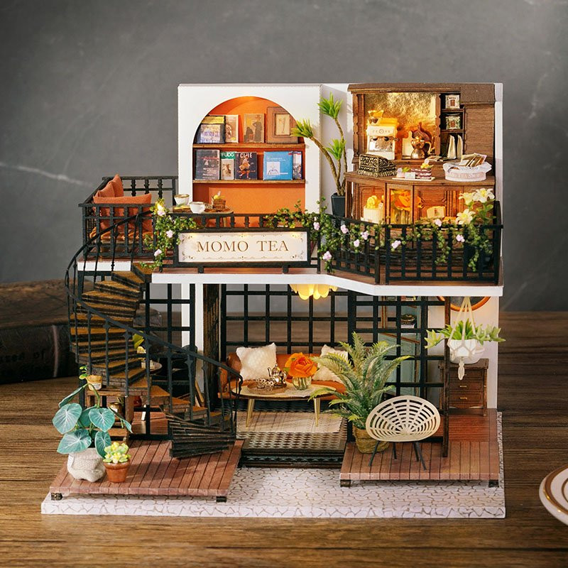 CUTE ROOM MINIATURES COLLECTION FOREST TEASHOP VINTAGE STYLE DIY MINIATURE HOUSE KIT - Image 3
