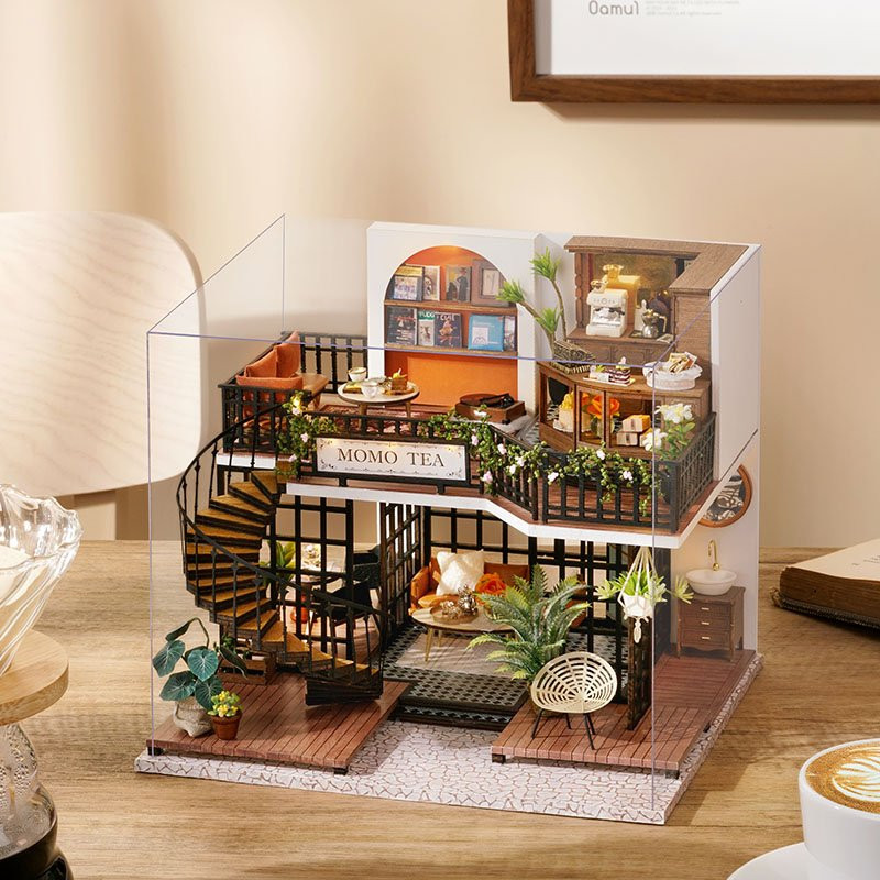 CUTE ROOM MINIATURES COLLECTION FOREST TEASHOP VINTAGE STYLE DIY MINIATURE HOUSE KIT - Image 4