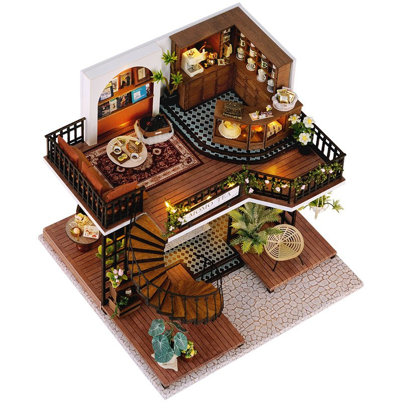 CUTE ROOM MINIATURES COLLECTION FOREST TEASHOP VINTAGE STYLE DIY MINIATURE HOUSE KIT - Image 6