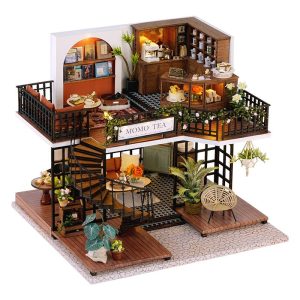 CUTE ROOM MINIATURES COLLECTION FOREST TEASHOP VINTAGE STYLE DIY MINIATURE HOUSE KIT