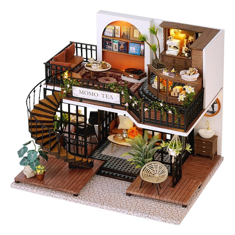 CUTE ROOM MINIATURES COLLECTION FOREST TEASHOP VINTAGE STYLE DIY MINIATURE HOUSE KIT - Image 8