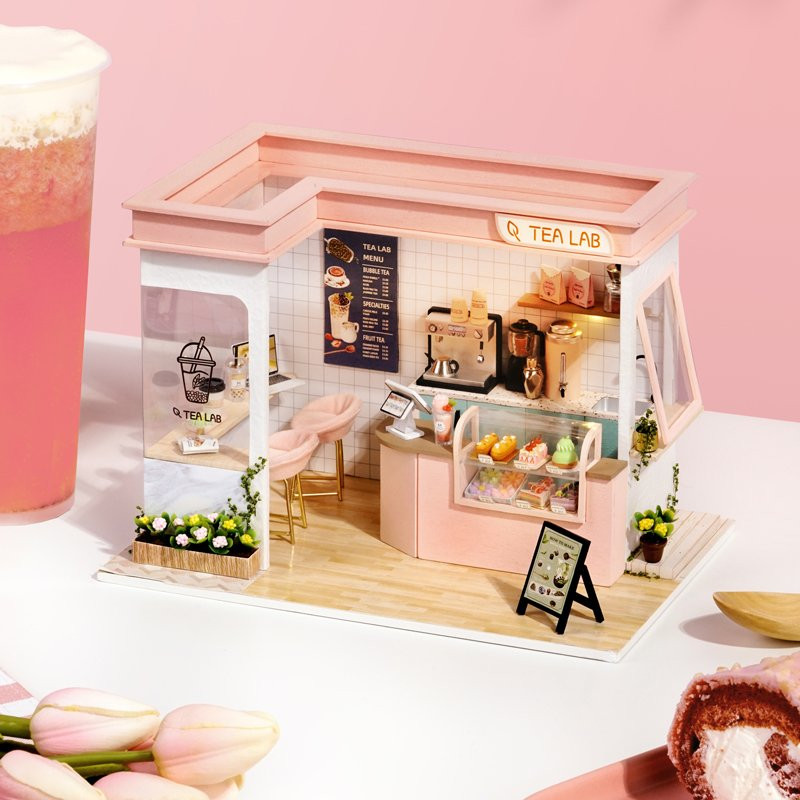 CUTE ROOM SHOP SERIES SUNSHINE TEA STATION DIY MINIATURE HOUSE KIT - Image 2