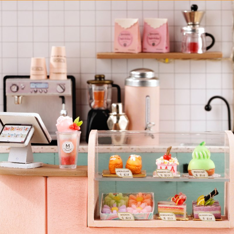 CUTE ROOM SHOP SERIES SUNSHINE TEA STATION DIY MINIATURE HOUSE KIT - Image 3