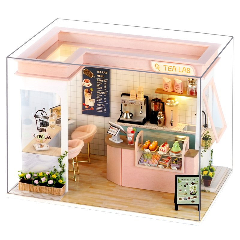 CUTE ROOM SHOP SERIES SUNSHINE TEA STATION DIY MINIATURE HOUSE KIT
