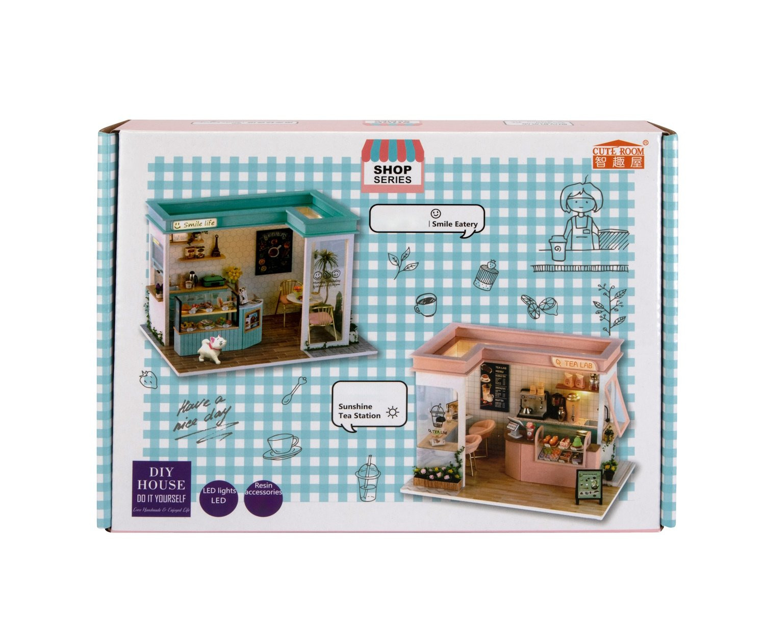 CUTE ROOM SHOP SERIES SUNSHINE TEA STATION DIY MINIATURE HOUSE KIT - Image 6