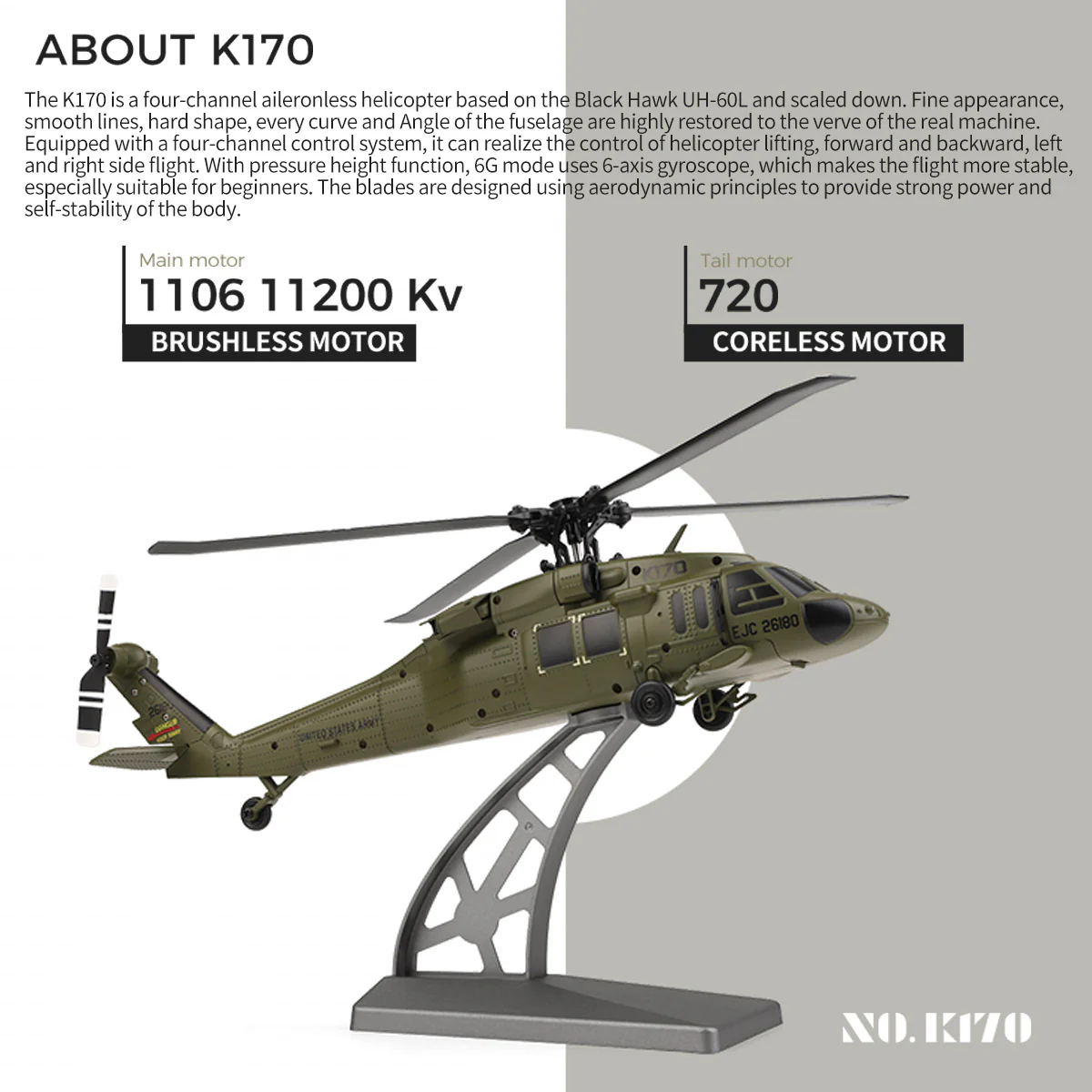 WLTOYS K170 UH-60L BLACK HAWK - Image 10