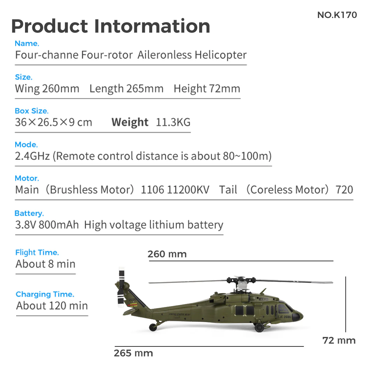 WLTOYS K170 UH-60L BLACK HAWK - Image 6
