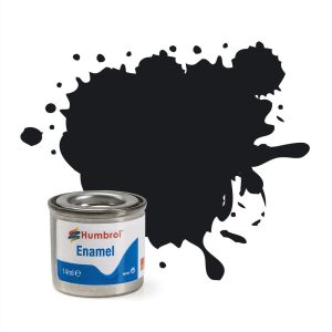 HUMBROL ENAMEL PAINT: 21 - BLACK - GLOSS - (14ML)