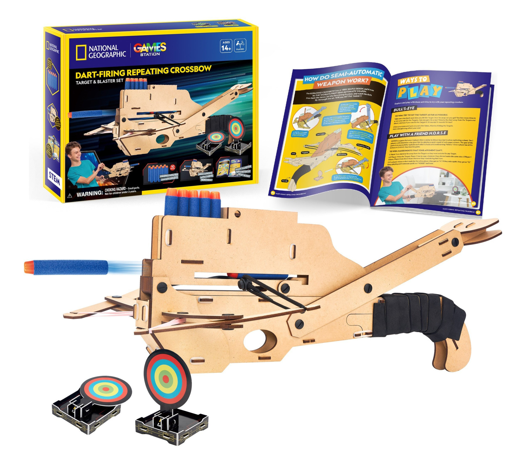 CUBICFUN NATIONAL GEOGRAPHIC GAMES STATION DART-FIRING REPEATING CROSSBOW