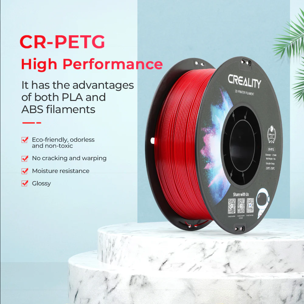 CREALITY CR-PETG 1.75MM 3D PRINTING MATERIAL 1KG TRANSPARENT - Image 4