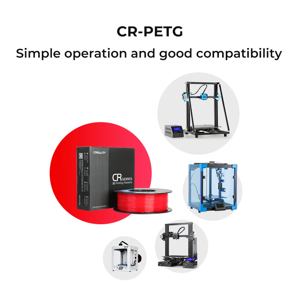 CREALITY CR-PETG 1.75MM 3D PRINTING MATERIAL 1KG TRANSPARENT - Image 5