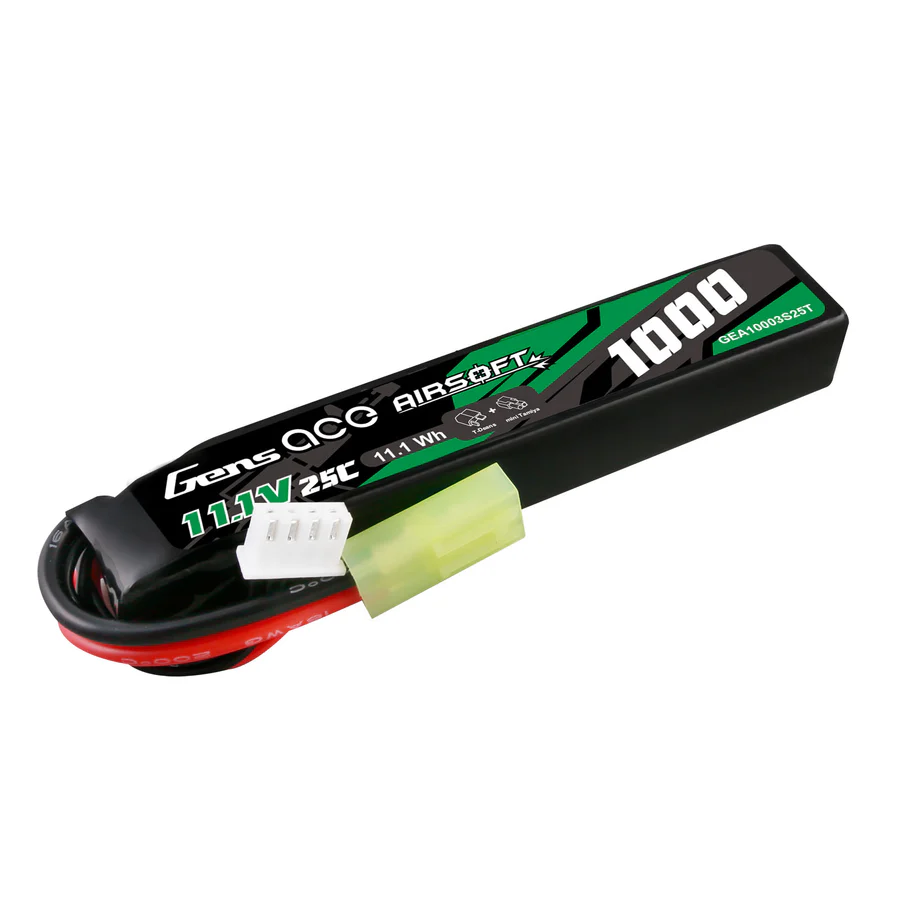 GENS ACE 25C 1000mAh 3S1P 11.1V AIRSOFT GUN LiPo BATTERY WITH MINI TAMIYA PLUG - Image 3