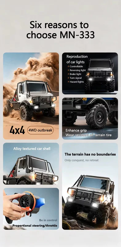 MN MODEL 1/18 U4000 ROCK CRAWLER RTR - Image 5