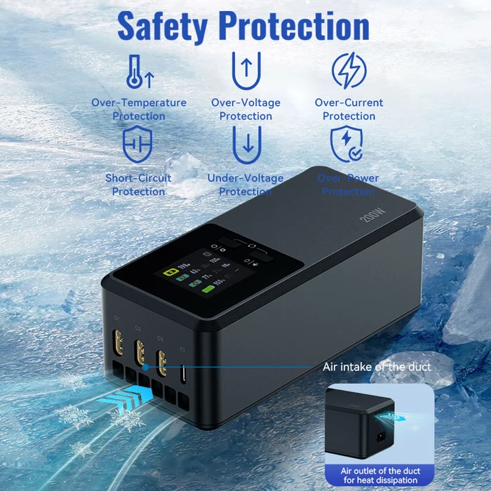 LKTOP 200W SMART THREE-WAY CHARGER FOR DJI MATRICE 4T/4E - Image 8